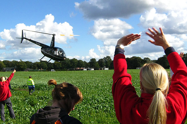 Bedrijfsuitje Helikopter dropping met GPS